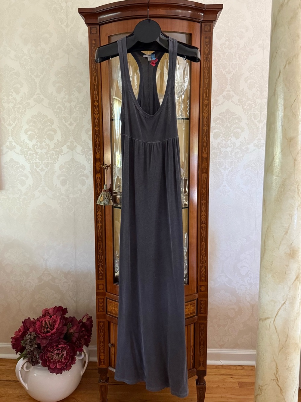 James Perse Women's Charcoal Gray Sleeveless Maxi Dress - Versatile Summer Style